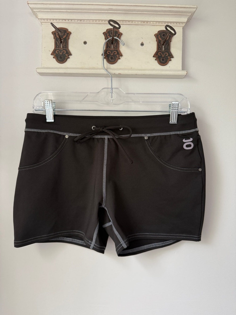 Jaco Cruch Personal Training Shorts Large 4”  Black Active Drawstring Women's